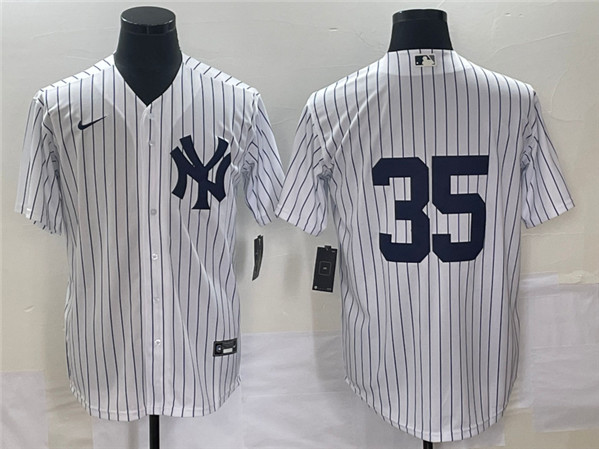 Men's New York Yankees #35 Clay Holmes White Cool Base Stitched Baseball Jersey